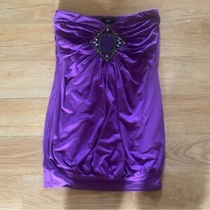 Sky Strapless Dress with Embellished Detail